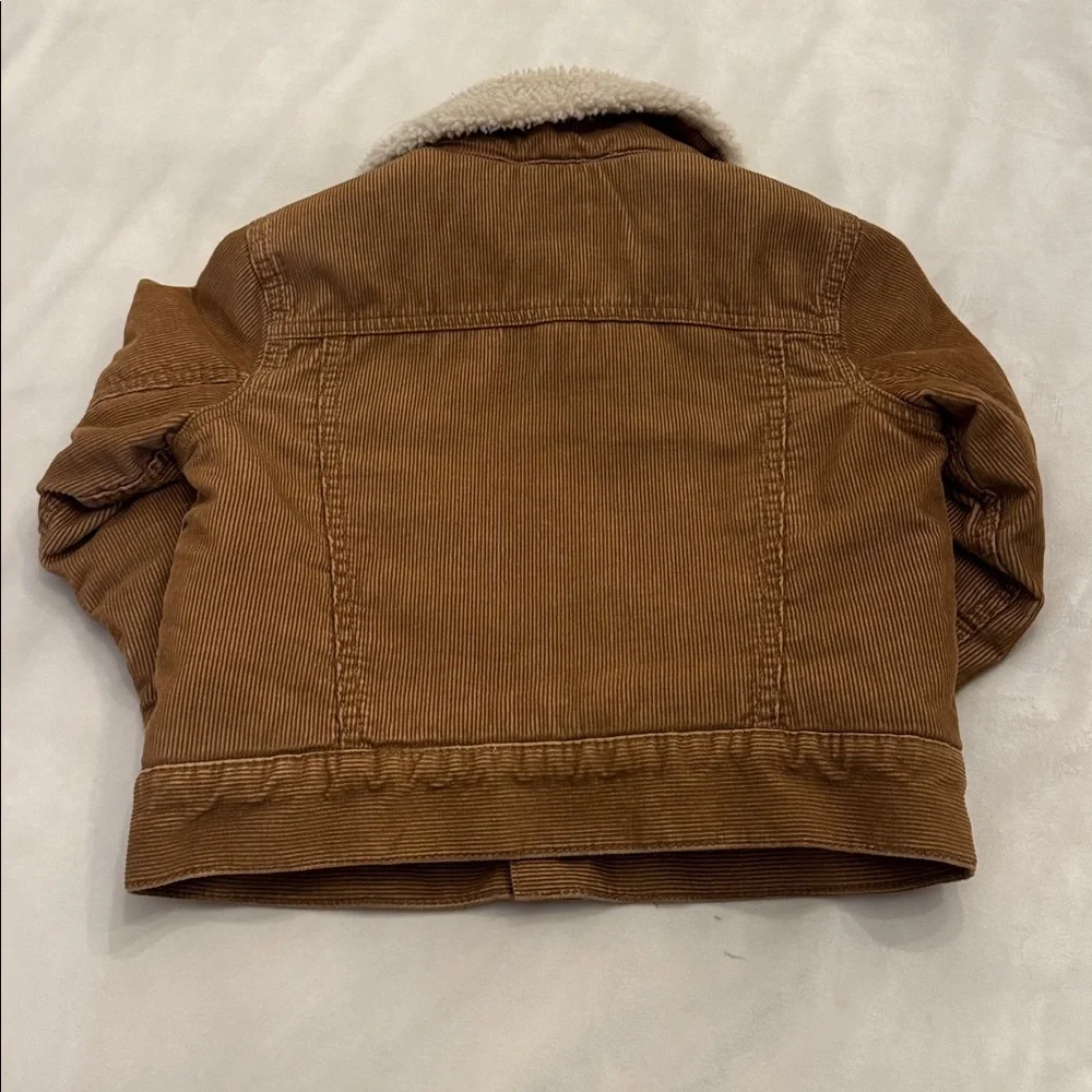 Too cute! GAP Kids Tan Corduroy Jacket with Sherpa Collar, sz XS